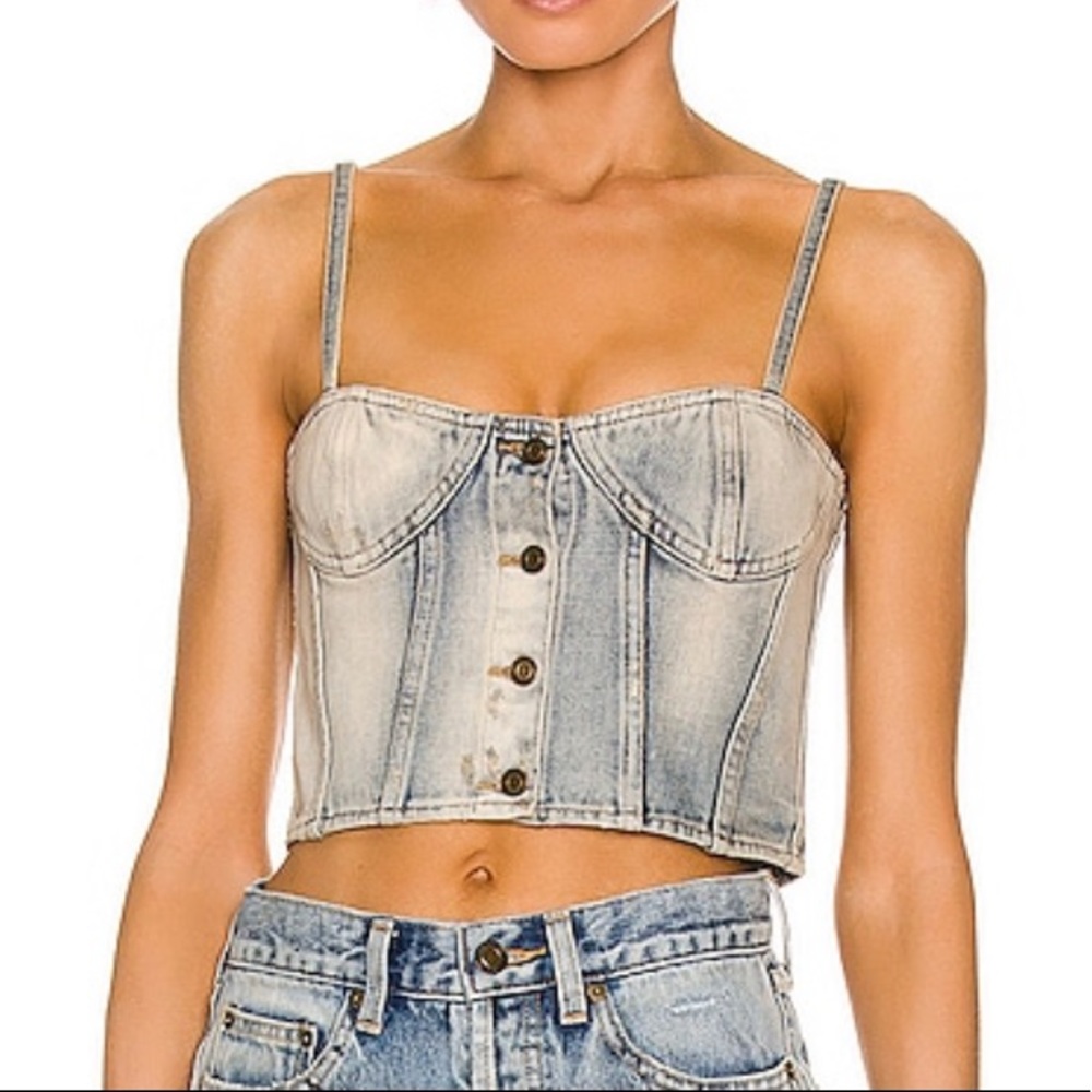 Saint Laurent Denim Corset top